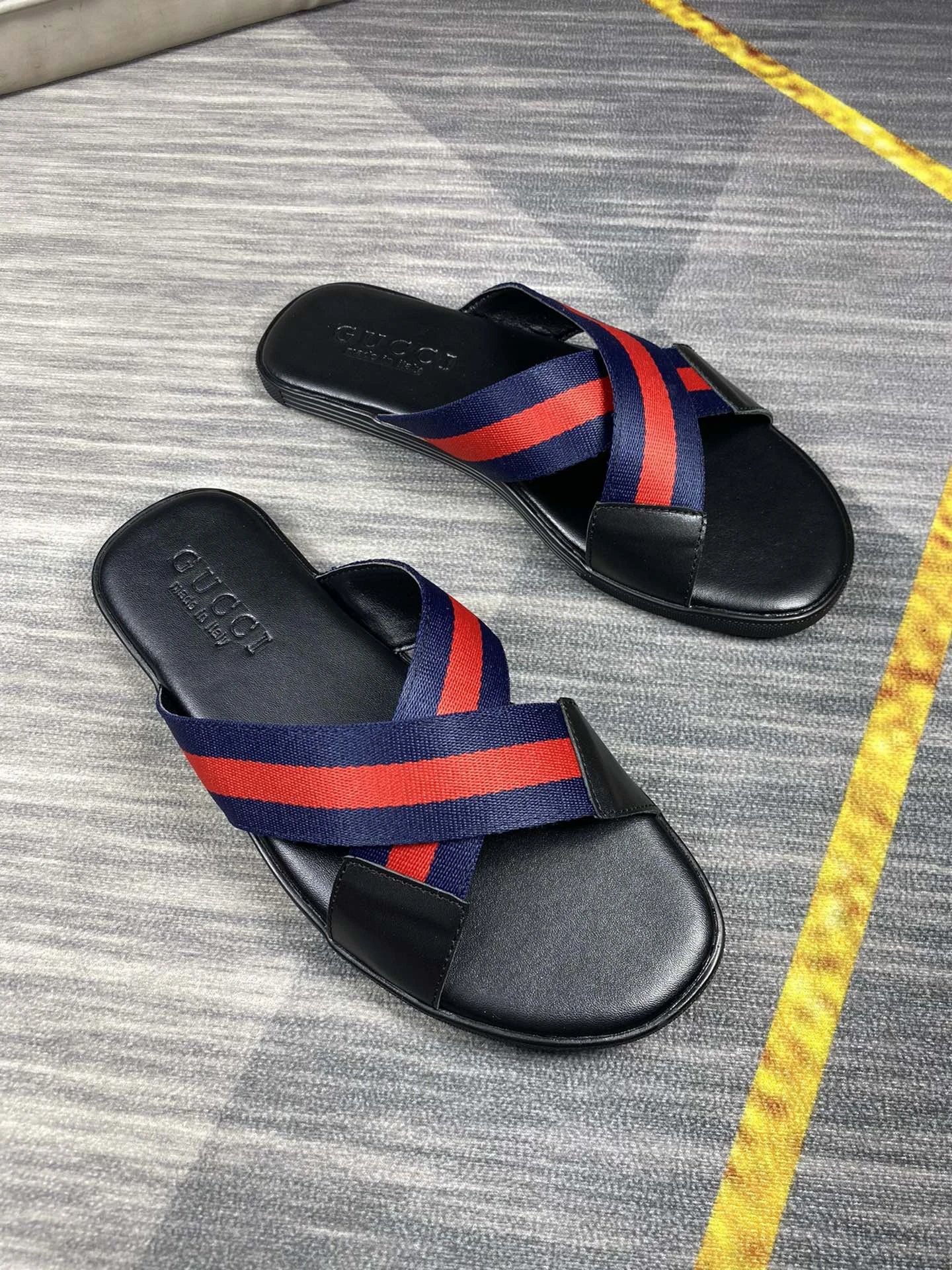 Gucci Classic Webbing Casual Color-block Slide Sandals