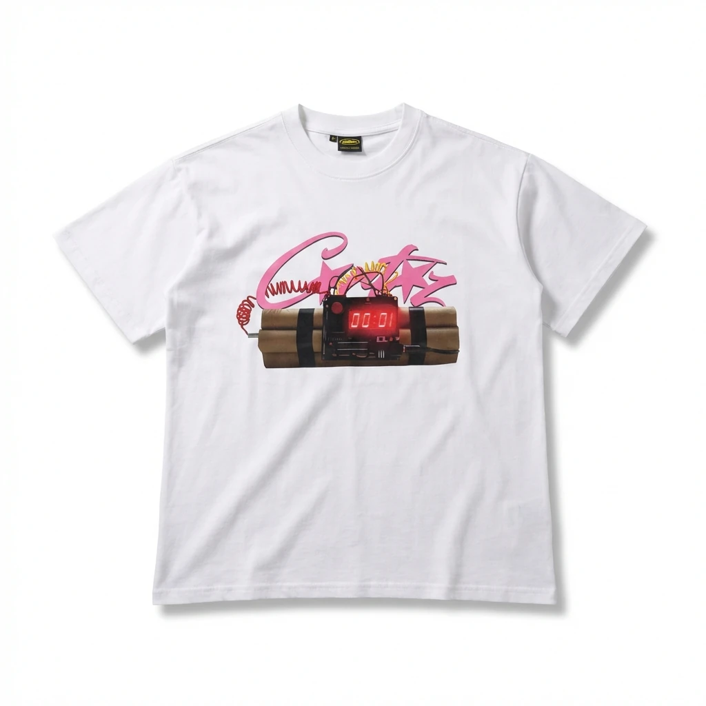 Corteiz Explosive Style White T-shirt