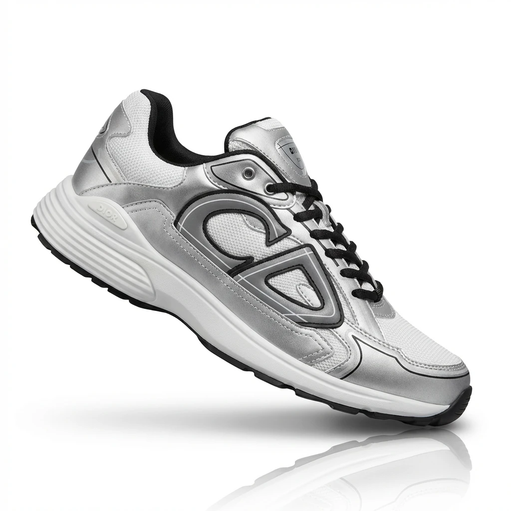 Dior silver fashionable sports shoes
