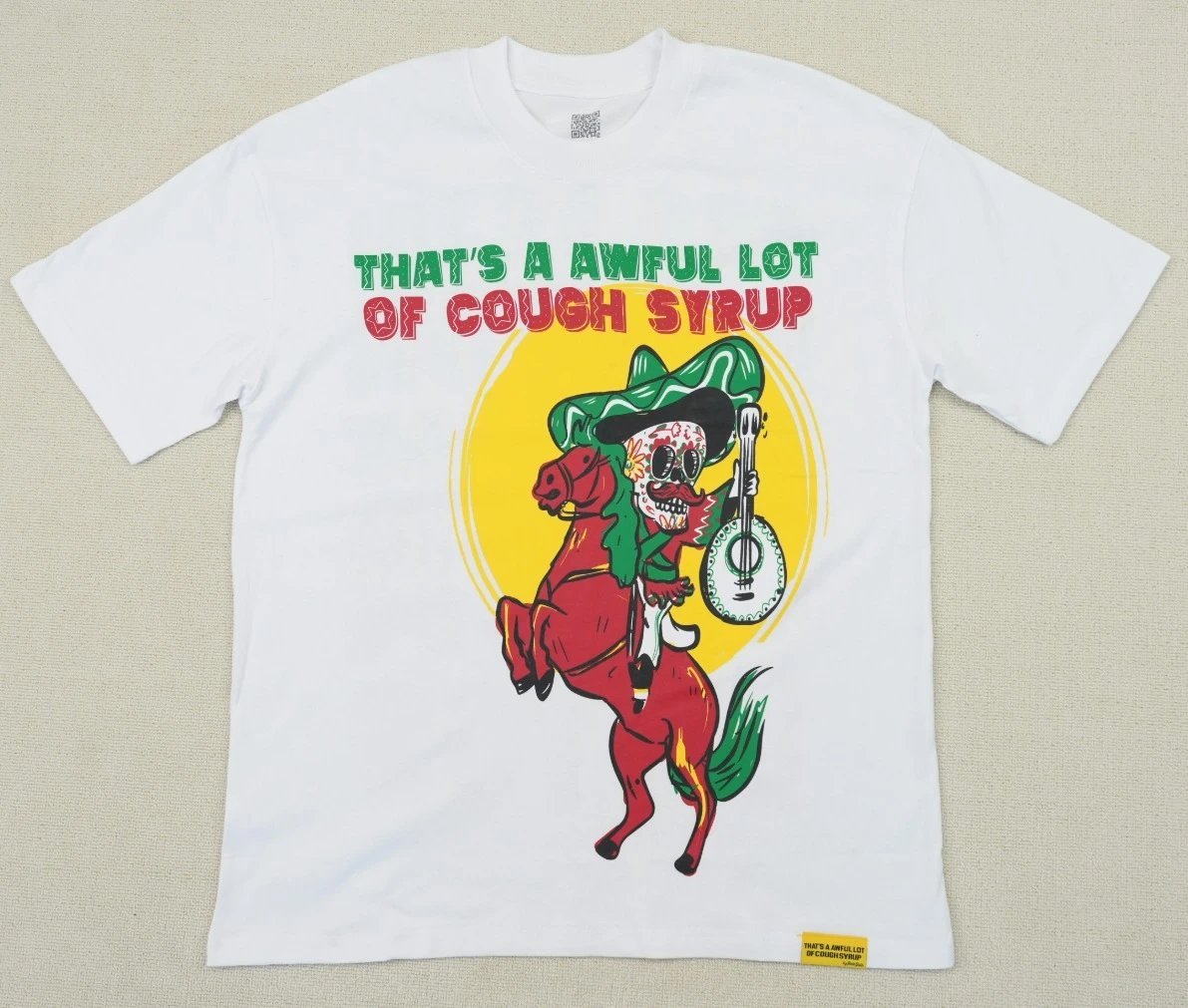 Awful Lot Mexican Skull Print Street Style White T-shirt
