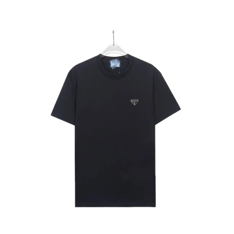 Prada Triangle-Logo Minimalist Black T-Shirt