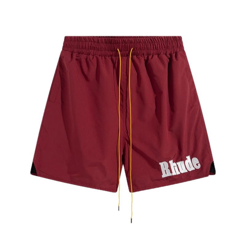 RHUDE casual style burgundy shorts