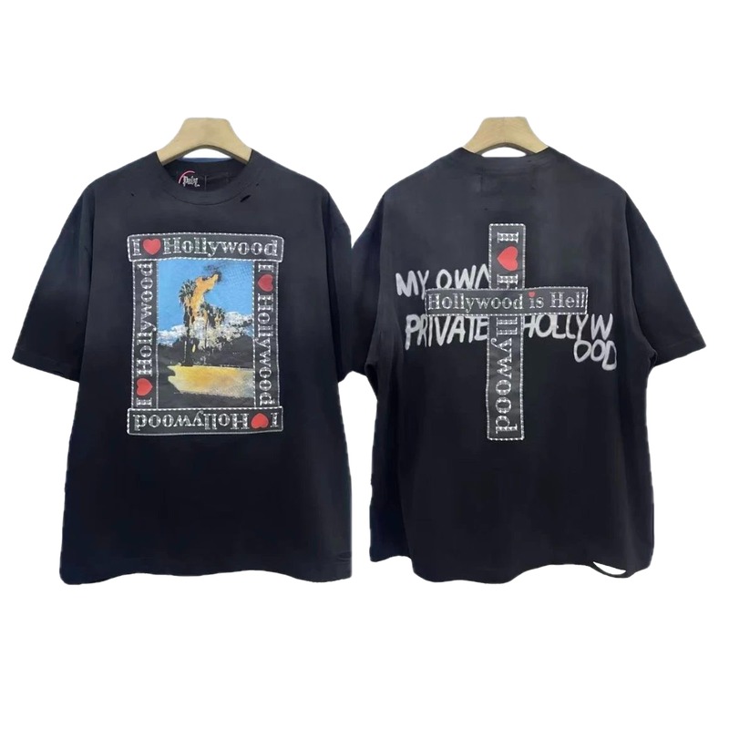 Paly Hollywood Printed Street Style Black T-shirt
