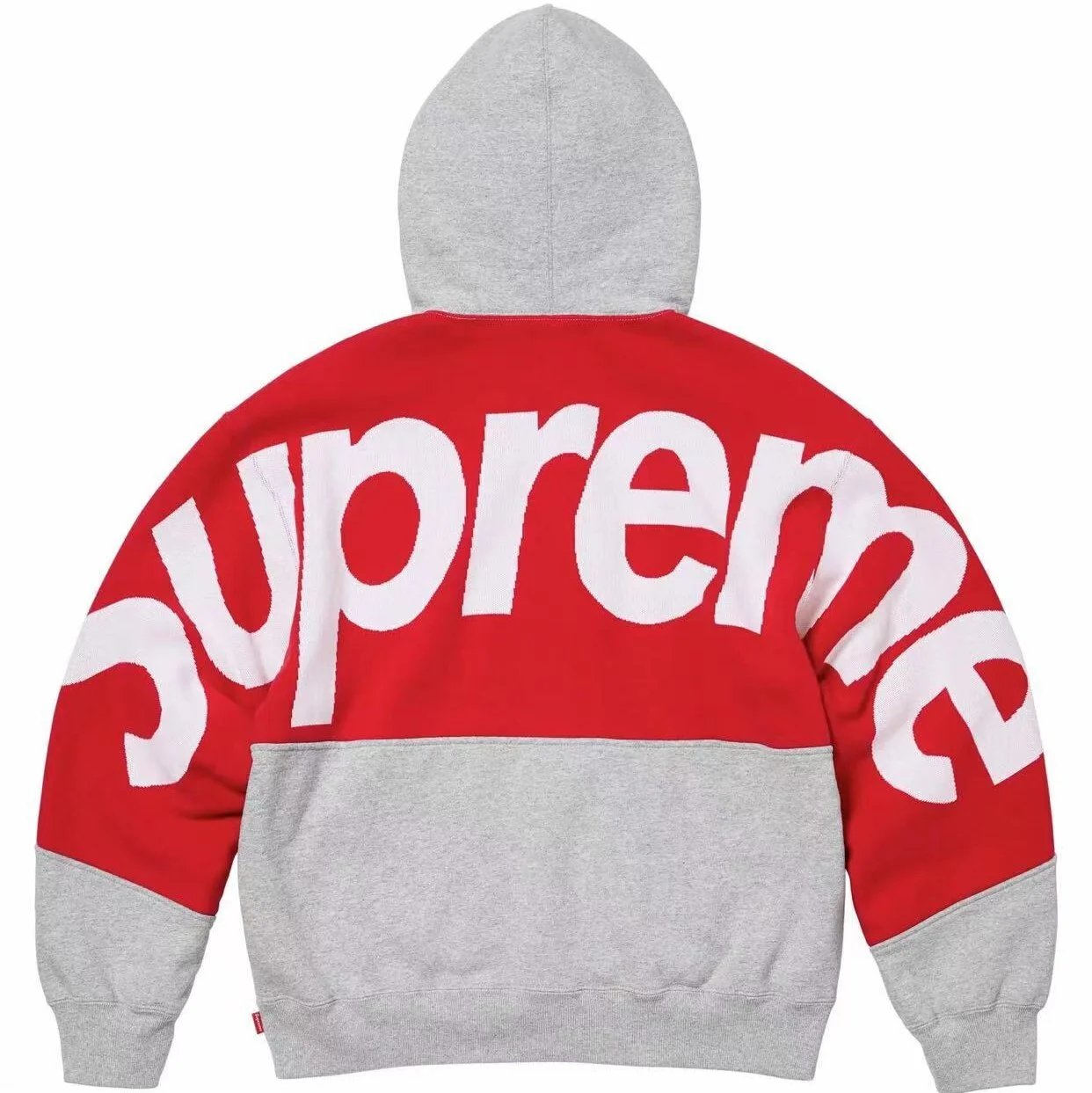 Supreme Classic Logo hoodie Gray Red Oversized for Daily Styling