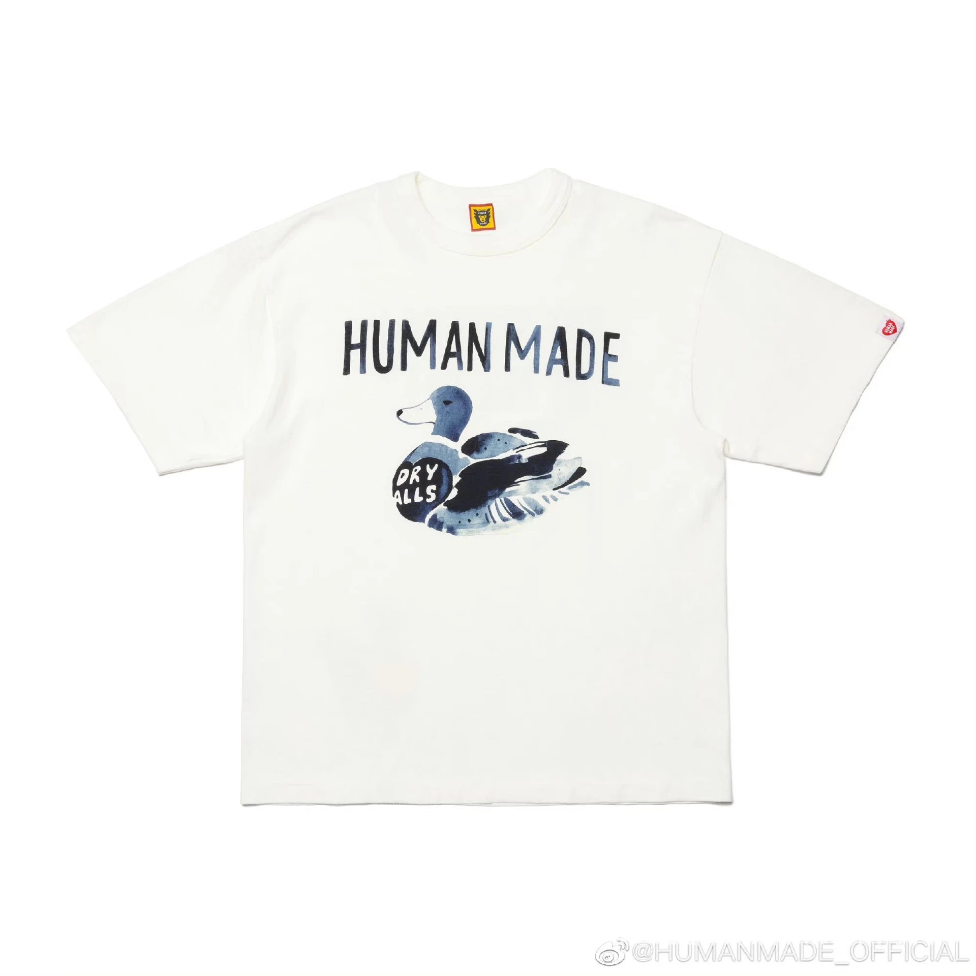 HUMAN MADE Duck Print Vintage Style Off-white Short Sleeve T-shirt