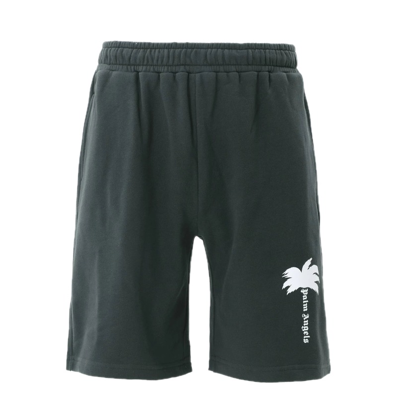 Palm Angels Palm Tree Style Dark Grey Shorts