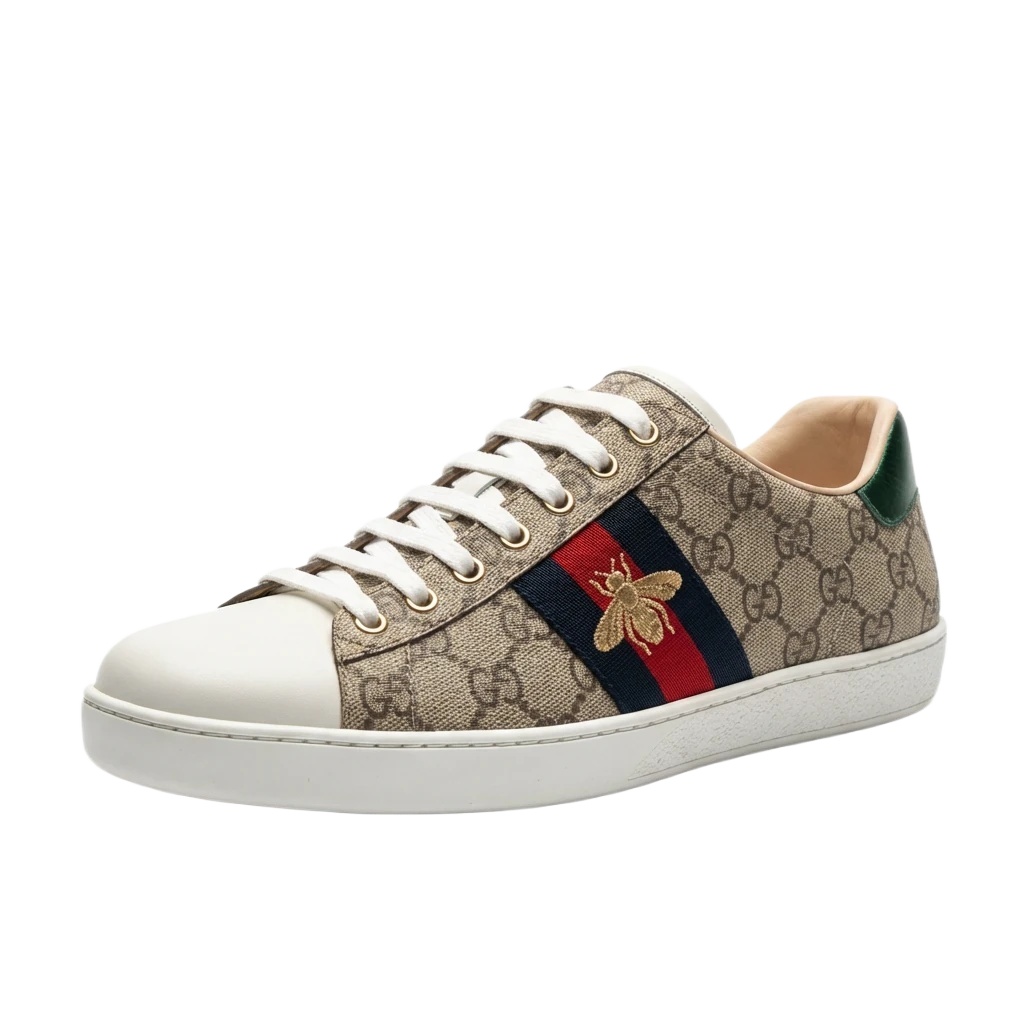 Gucci retro-style beige canvas shoes