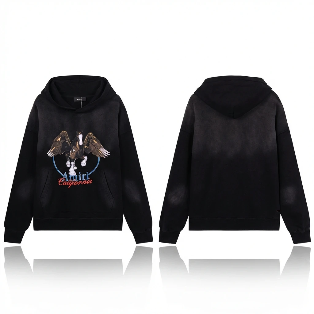AMIRI Pegasus Retro Black Hoodie