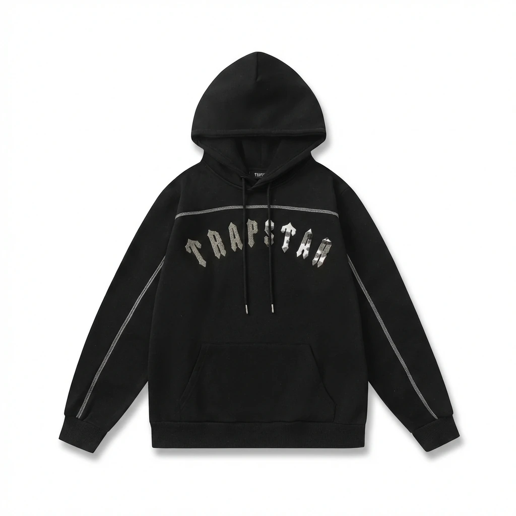 Trapstar Letter Style Black Hoodie