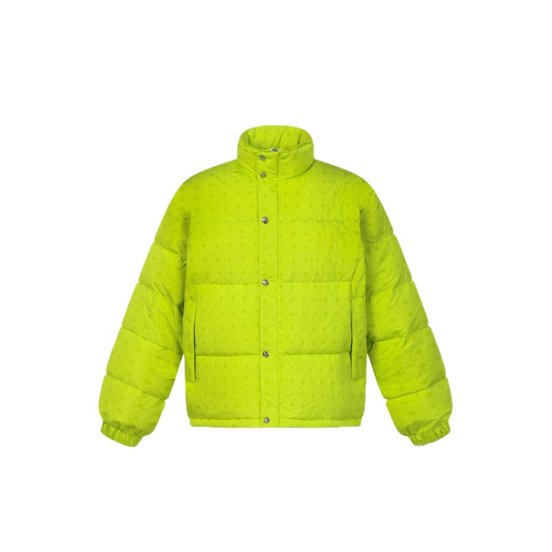 Gucci-printed trendy fluorescent green down jacket