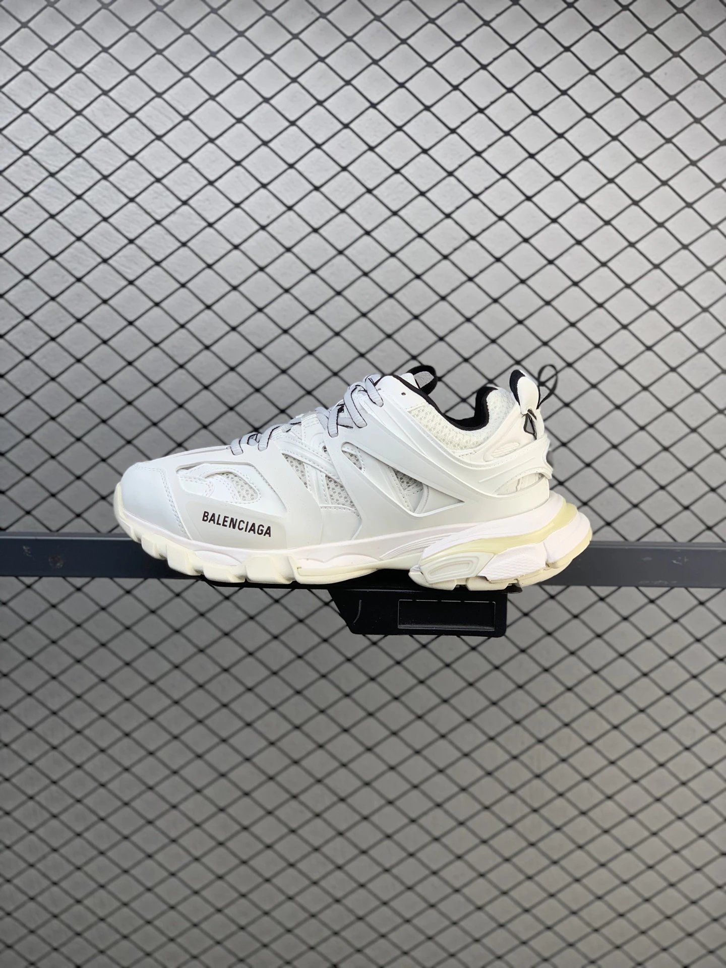 Balenciaga Chunky Runners in White, Finished with Clean Lace Cage