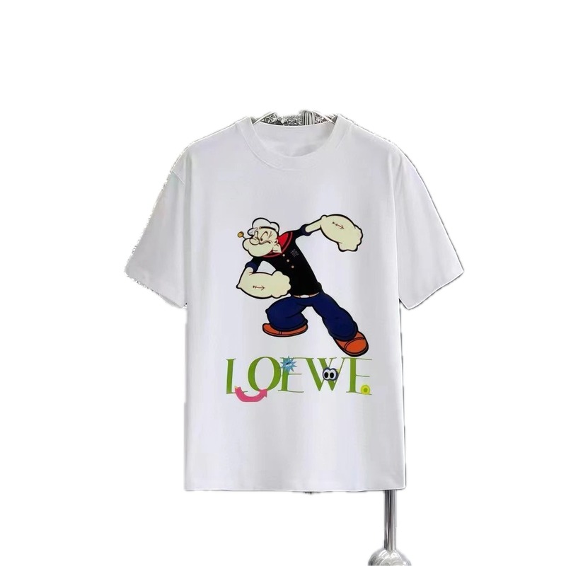 LOEWE Popeye Cartoon Casual White T-Shirt