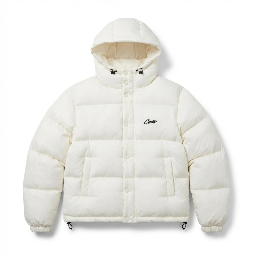 Corteiz trendy brand simple style white cotton-padded coat