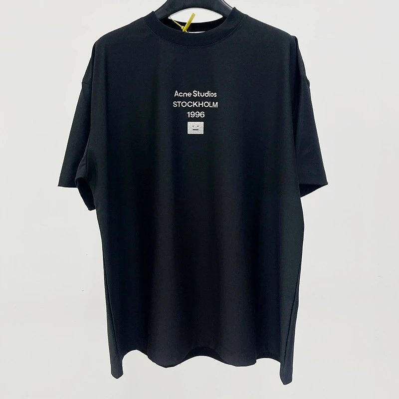 Acne Studios 2090-80 Black Style Ac908066 Stockholm Logo T-Shirt Airport Outfit