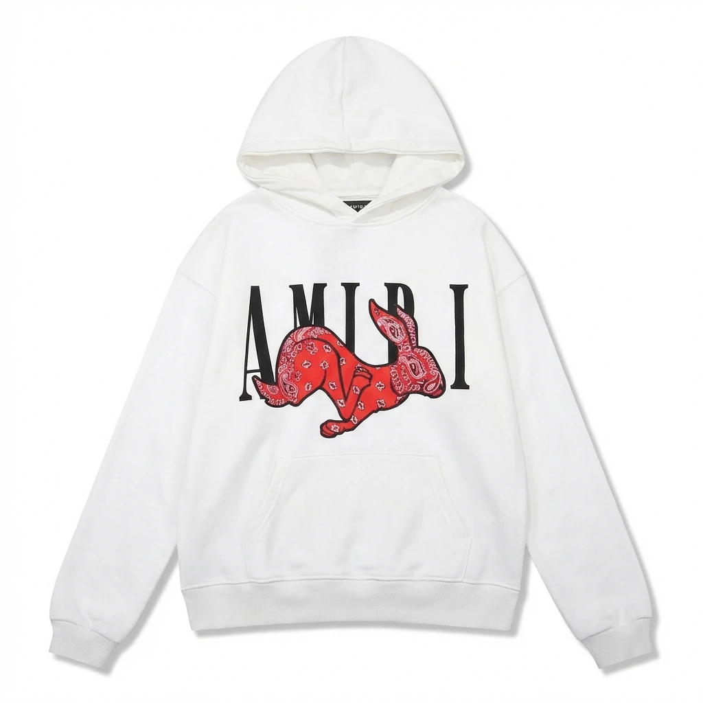 AMIRI White Sweatshirt with Rabbit Print