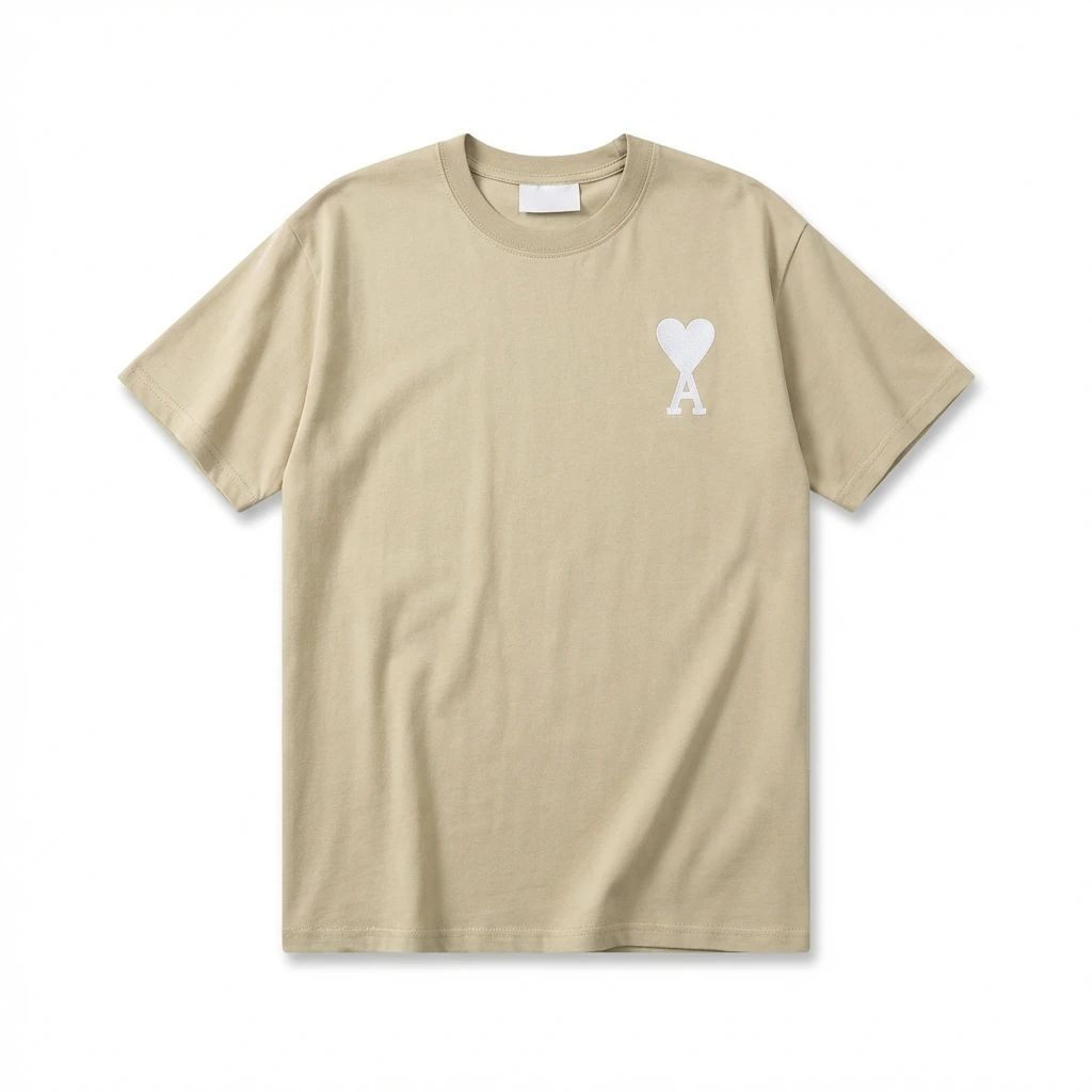 AMI minimalist style beige T-shirt