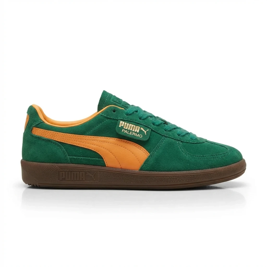 PUMA PALERMO Retro Style Green-Orange Shoes