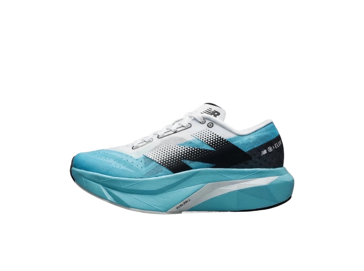 New Balance retro-style blue and white shoes