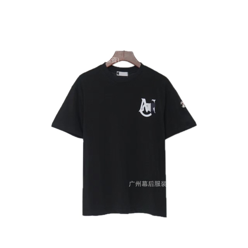 Moncler Printed Casual Style Black T-Shirt