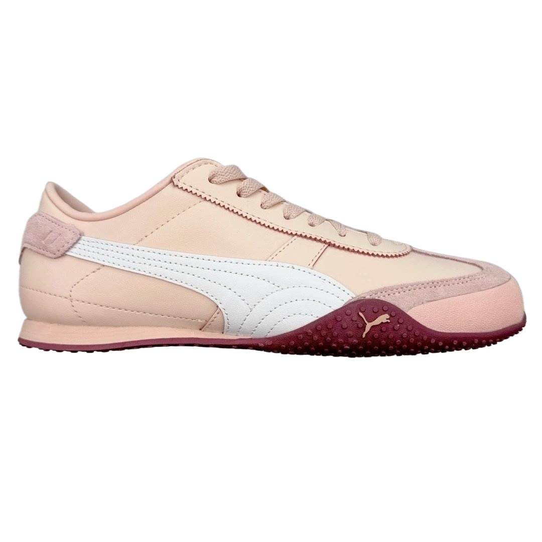 PUMA retro-style pink and white sports shoes