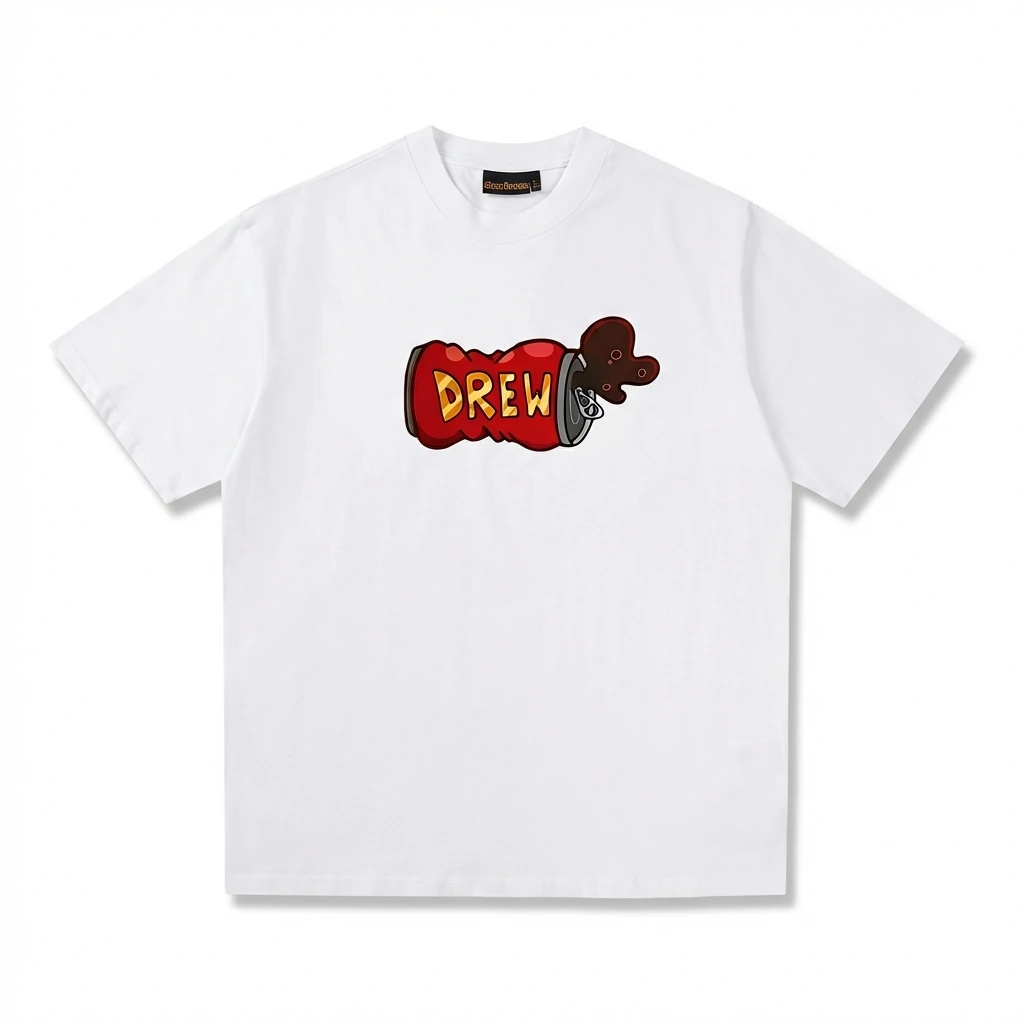 DREW Cartoon Graffiti White T-shirt