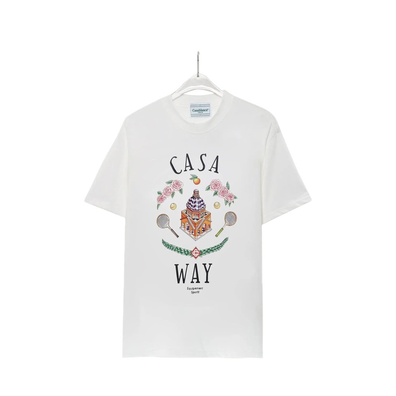 Casablanca printed casual white T-shirt