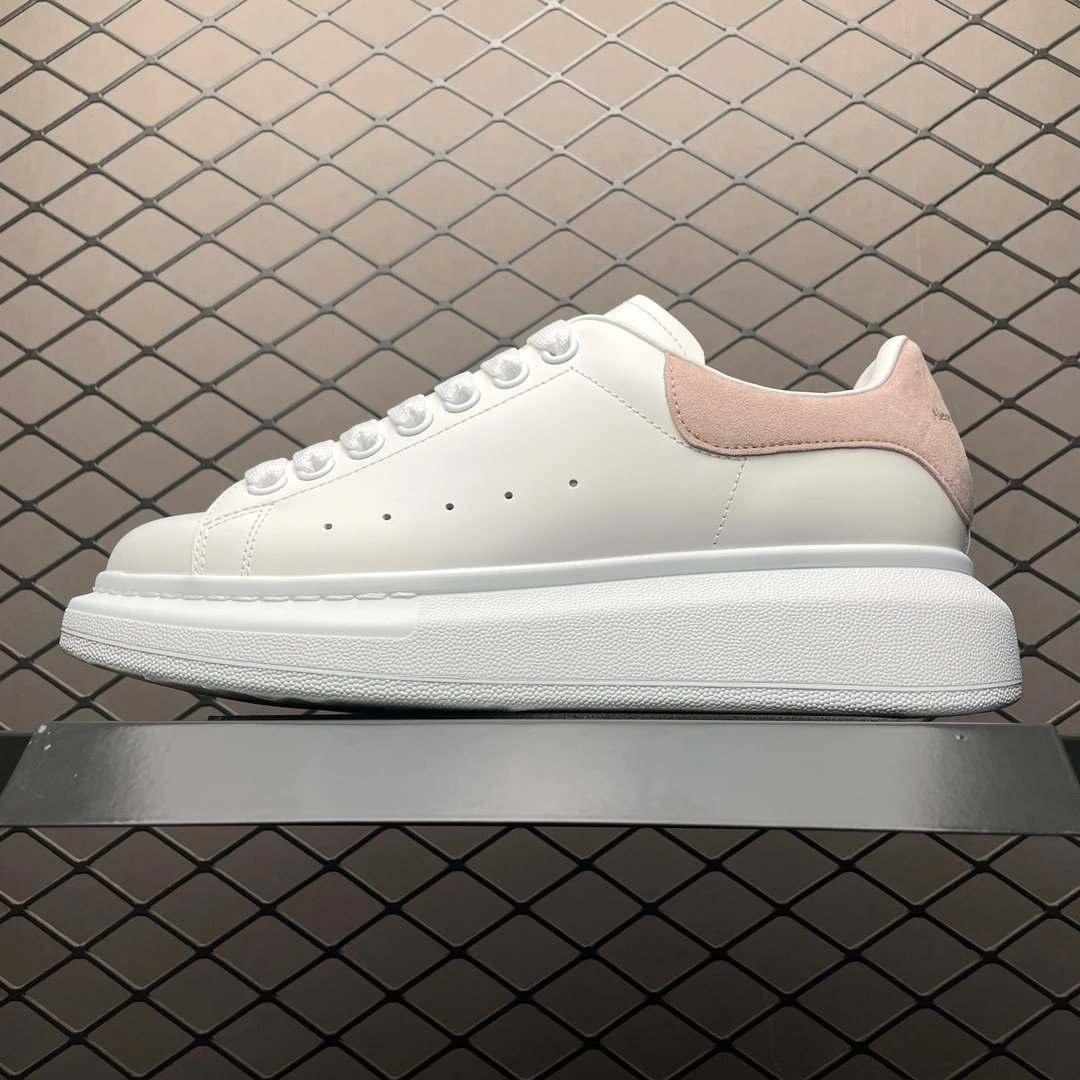 McQueen White and Pink Oversized Sneakers and Streamlined Low Top