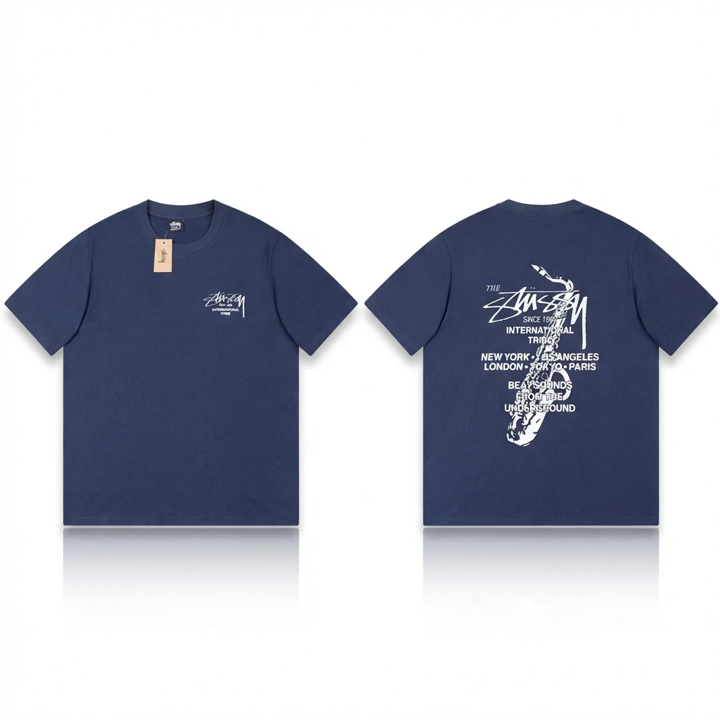 Stussy International Tribal Style Navy Blue T-shirt