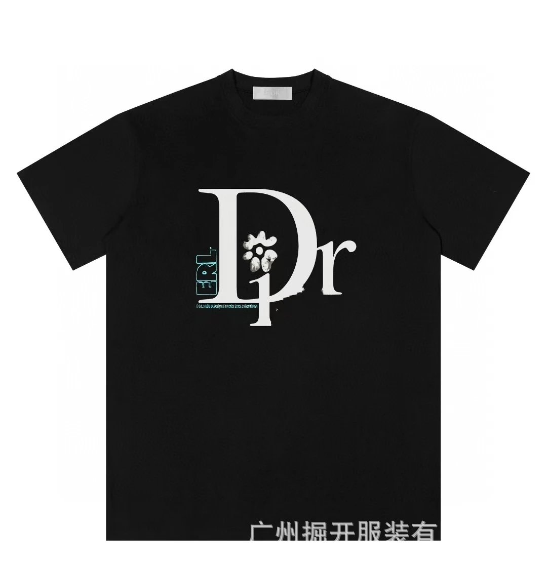 Dior x ERL Co-branded Trendy Style Black T-Shirt