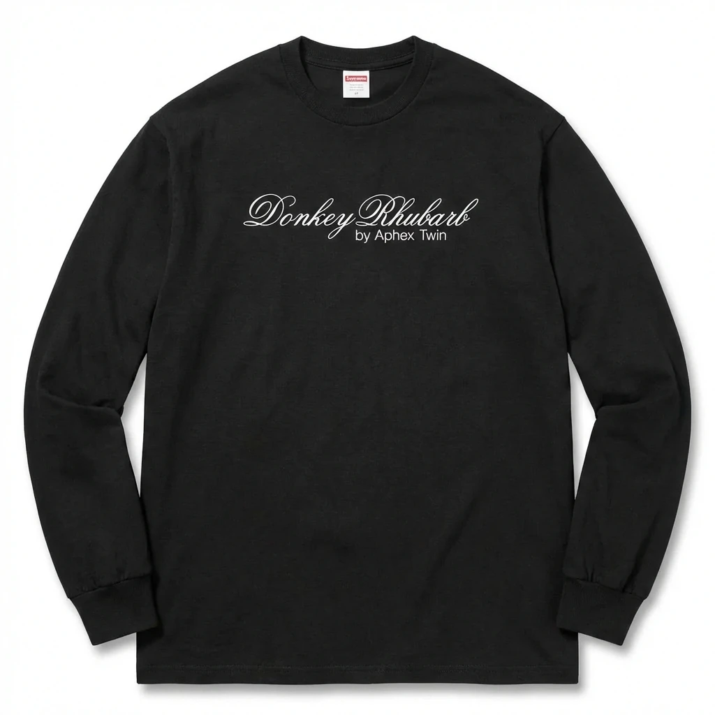 Supreme Print Retro Style Black Long-sleeve Shirt