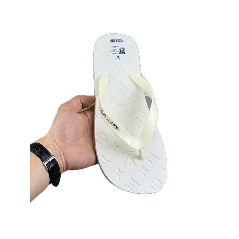Louis Vuitton Classic Embossed Casual Off-white Flip-flops