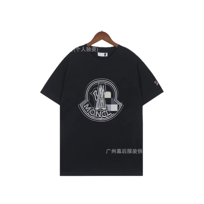 Moncler Large Logo Trendy Style Black Short-sleeve T-shirt