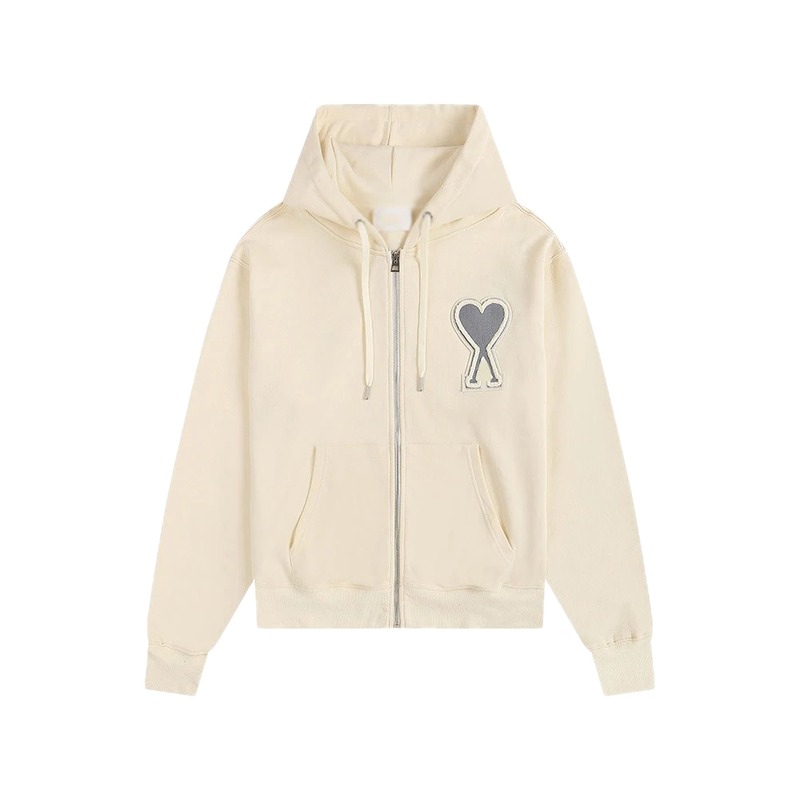 AMI Love Embroidered Cream Sweatshirt
