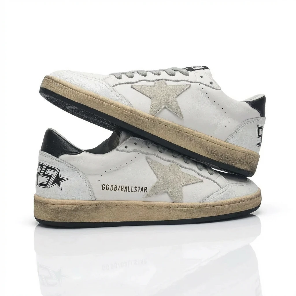 Golden Goose Ballstar retro-style white shoes