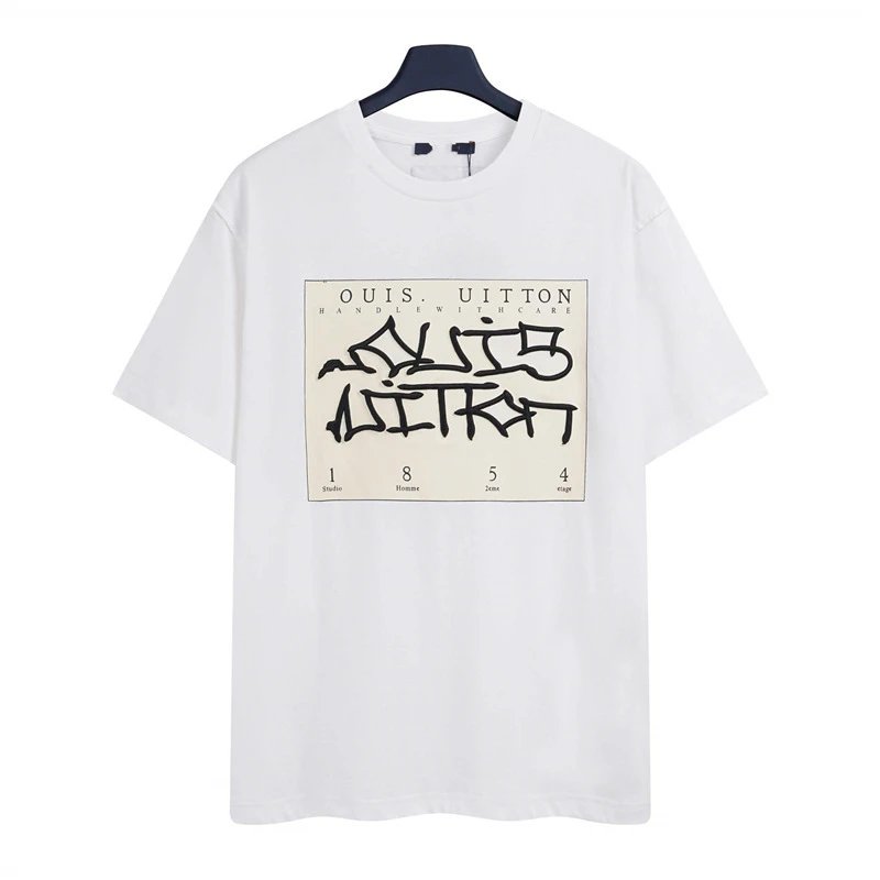 Louis Vuitton Graffiti Street Style White Short-sleeve T-shirt