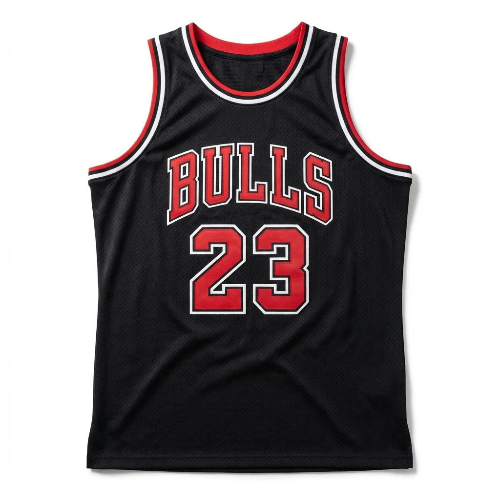 The classic sports style black jersey of the Michael Jordan.