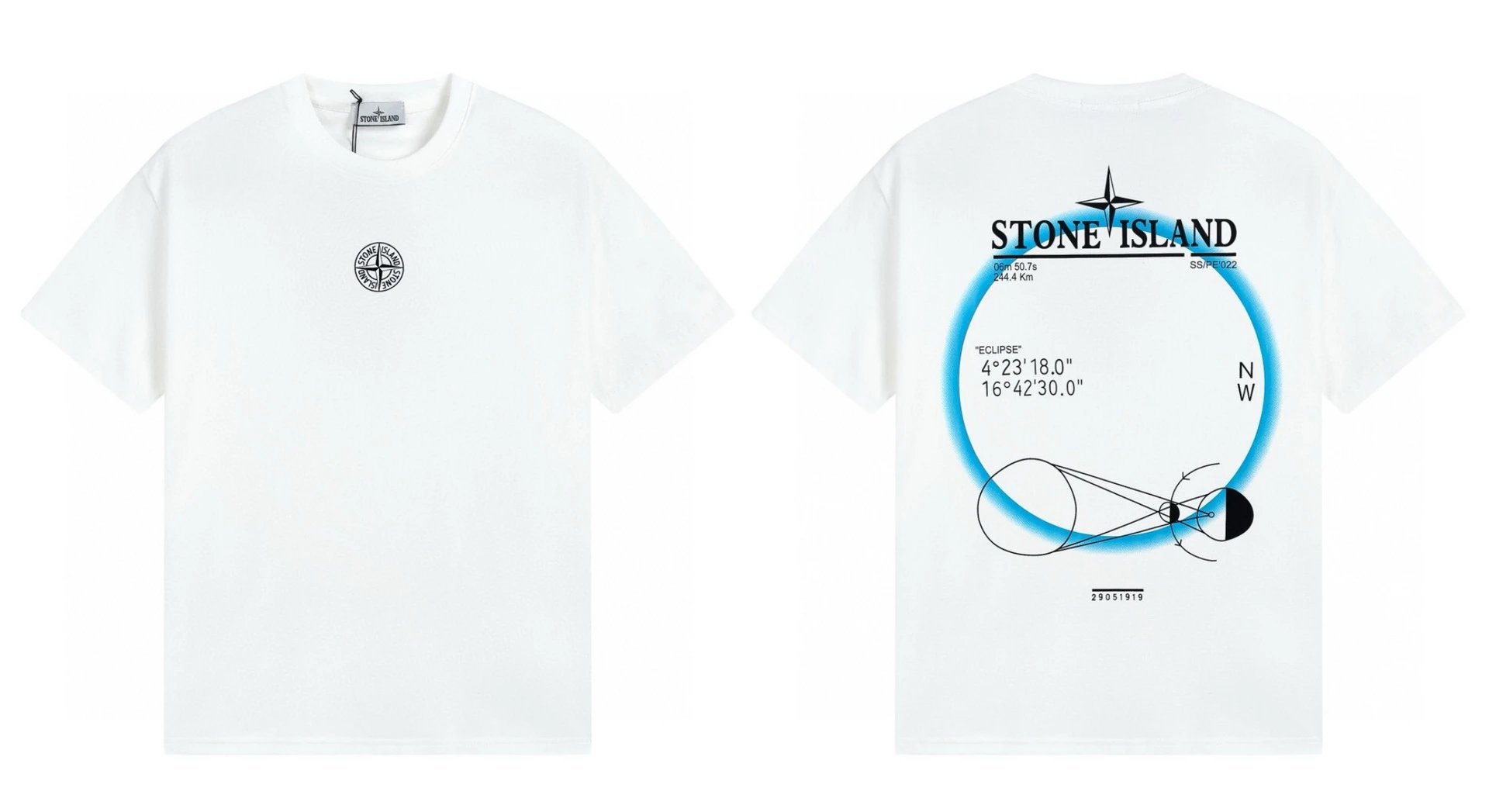 Stone Island Solar Eclipse Street Style White T-Shirt