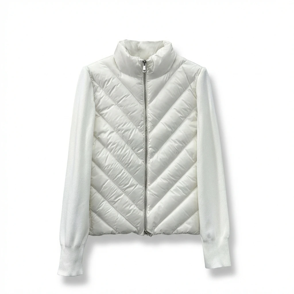 Moncler diamond - patterned stylish white down jacket