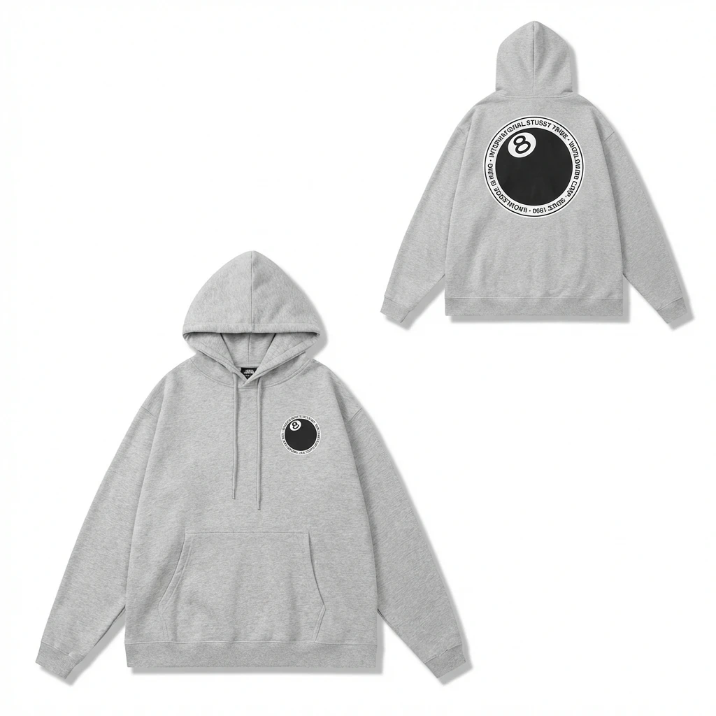 Stussy No.8 Ball Grey Hoodie