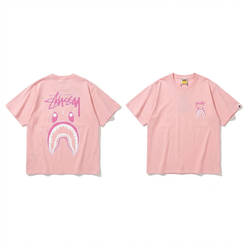 Bape Shark Co-branded Pink T-shirt