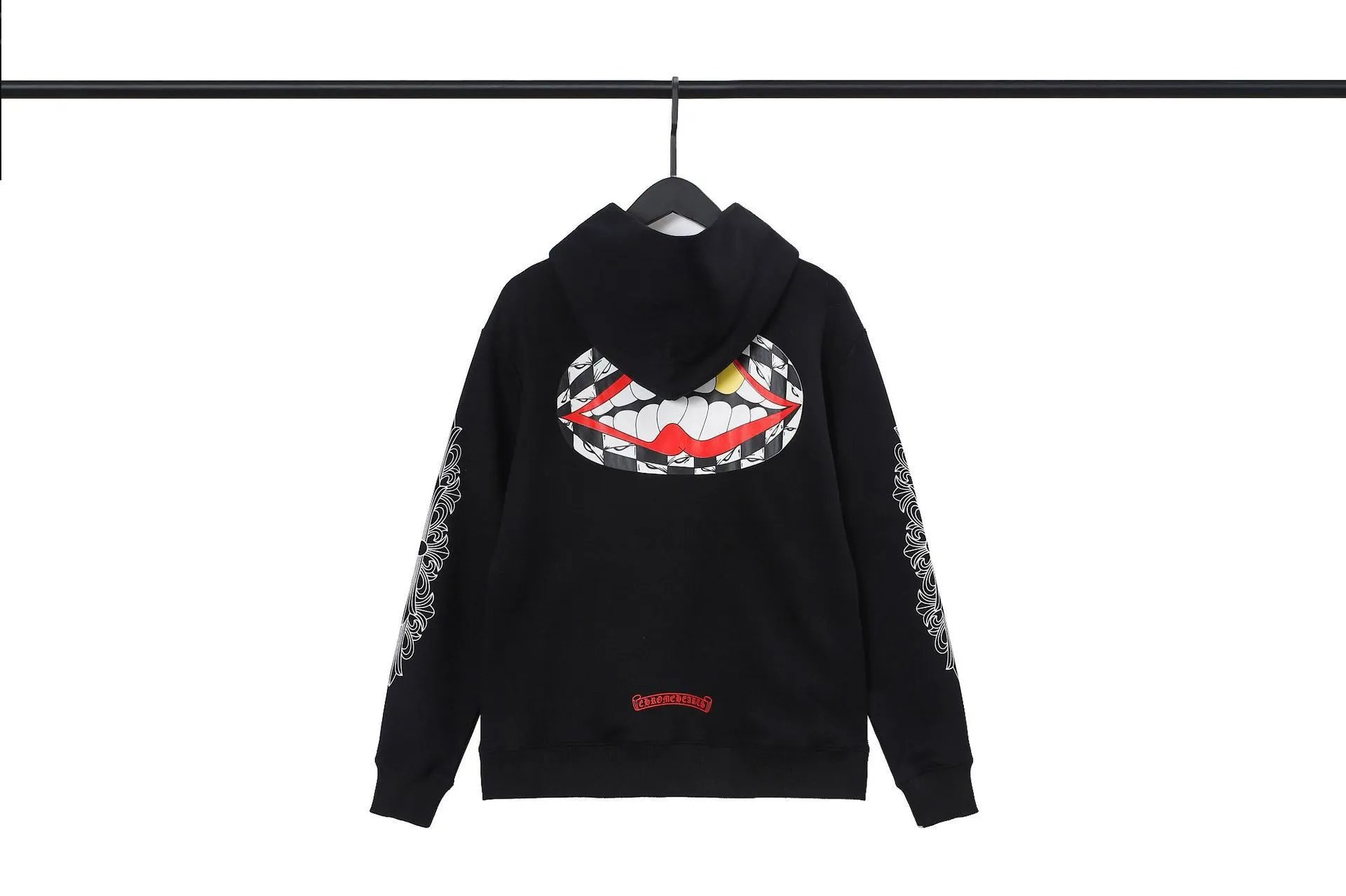Chrome Hearts Easy Match Cross graphic hoodie Black Blue Cross for Leisure Wear