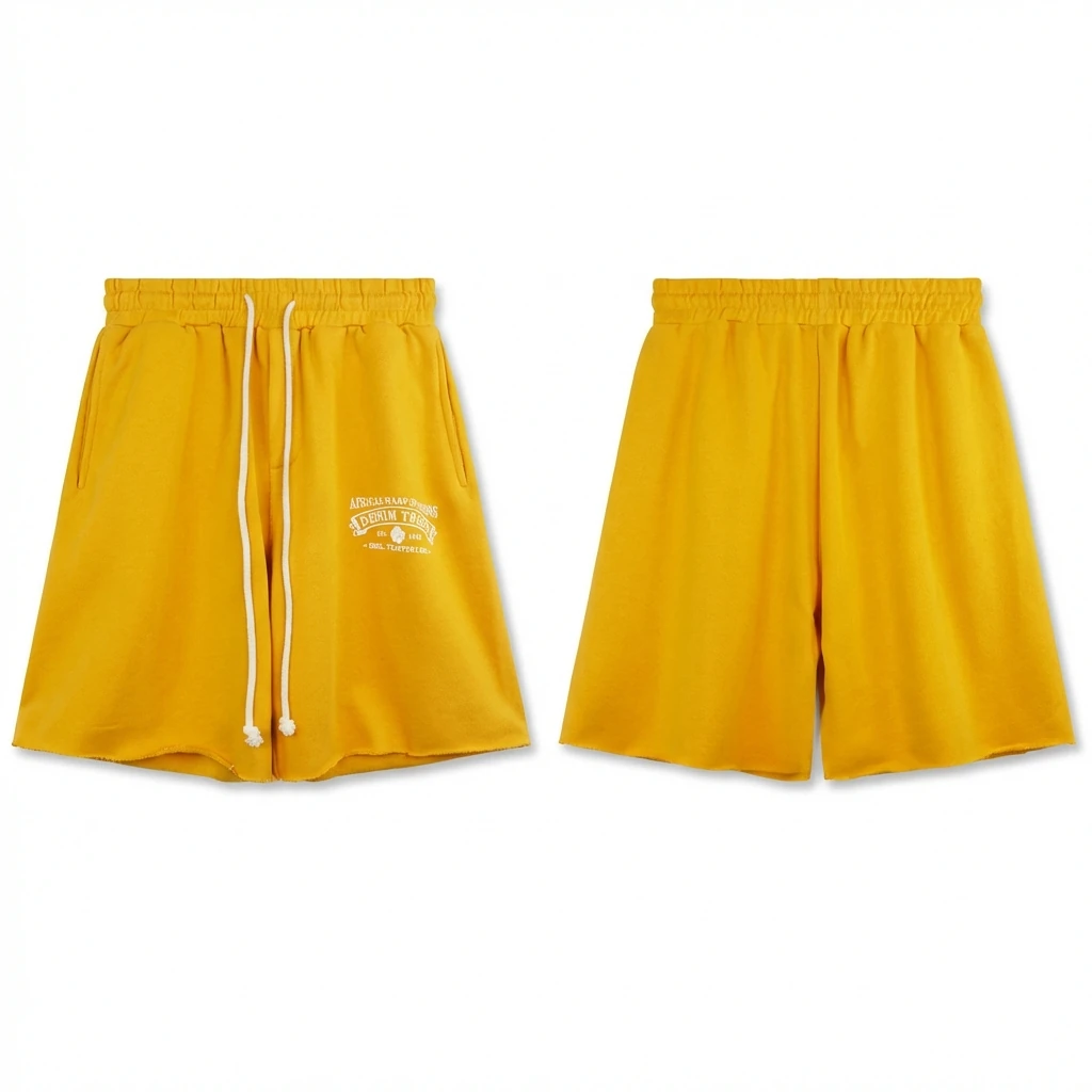 DENIM TEARS American-style yellow shorts