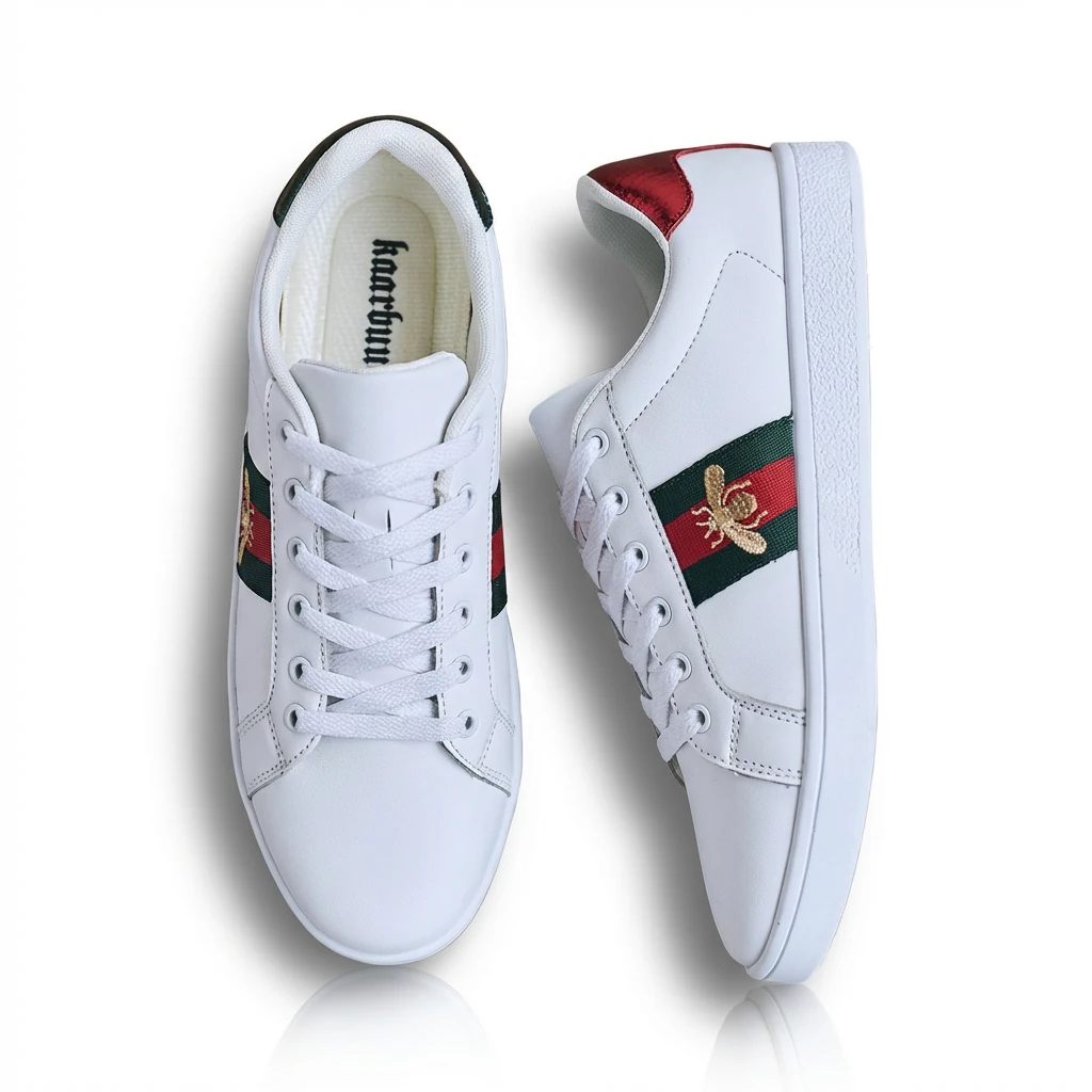 Gucci Bee Series Retro Style White Shoes