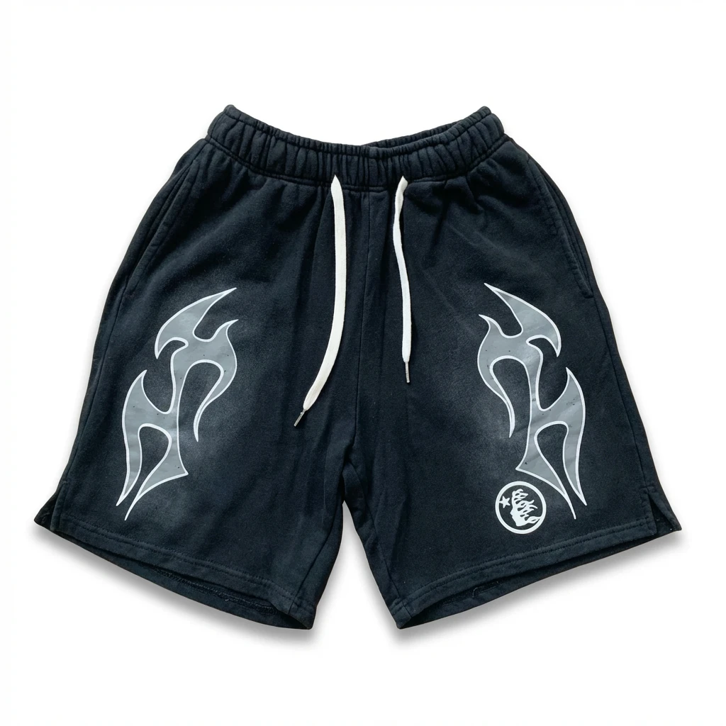 Hellstar Flame Dark Style Shorts