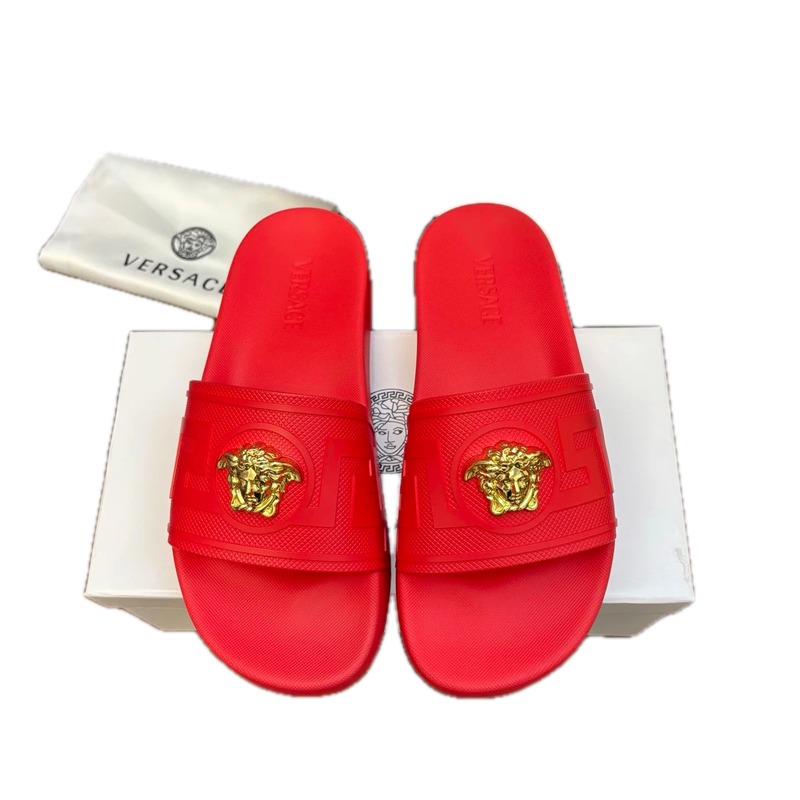 Versace Medusa Luxury-style Red Slide Sandals