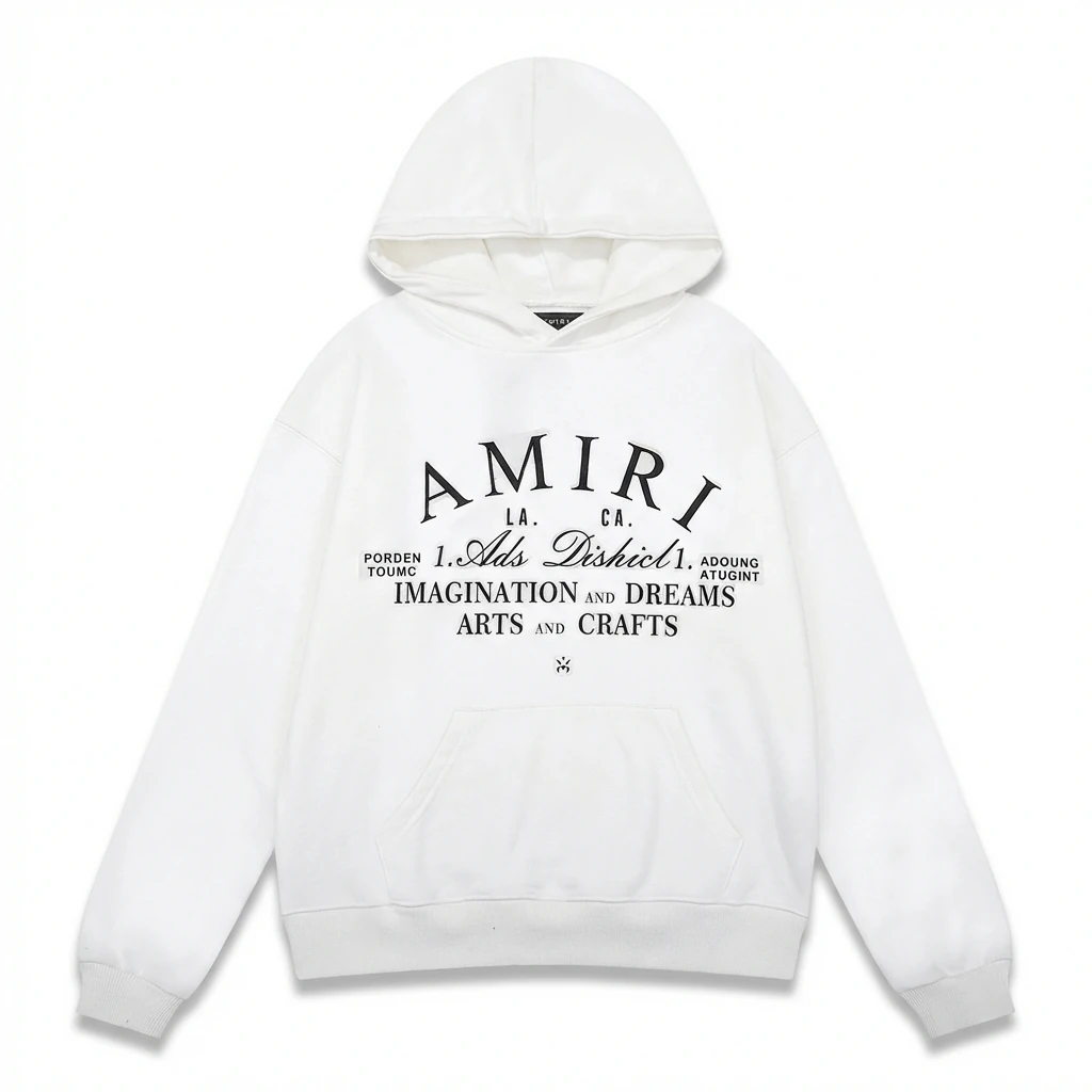 AMIRI retro-style white hoodie