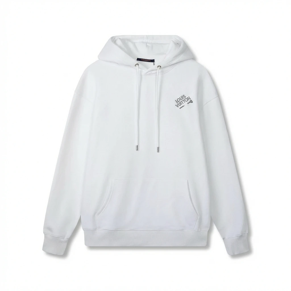 Louis Vuitton minimalist style white hoodie