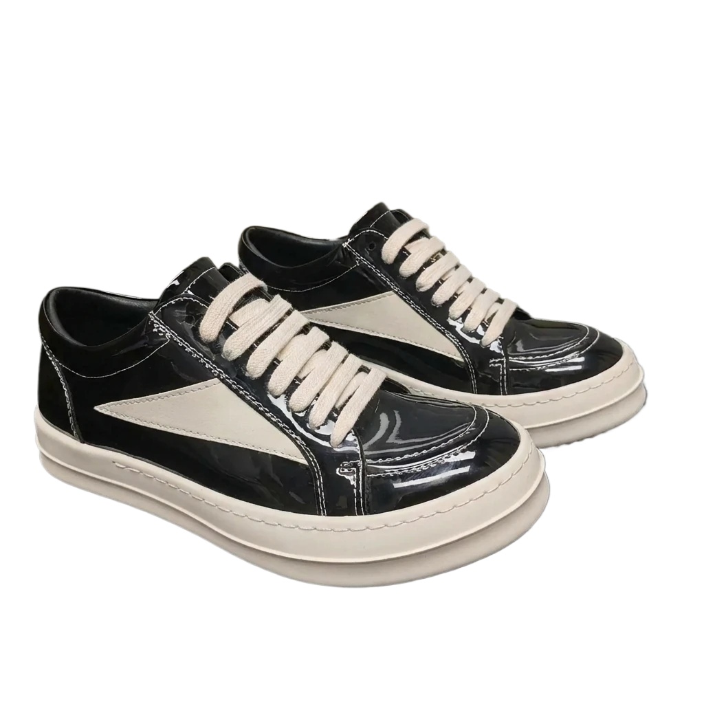 Rick Owens Dark Style Black and White Sneakers