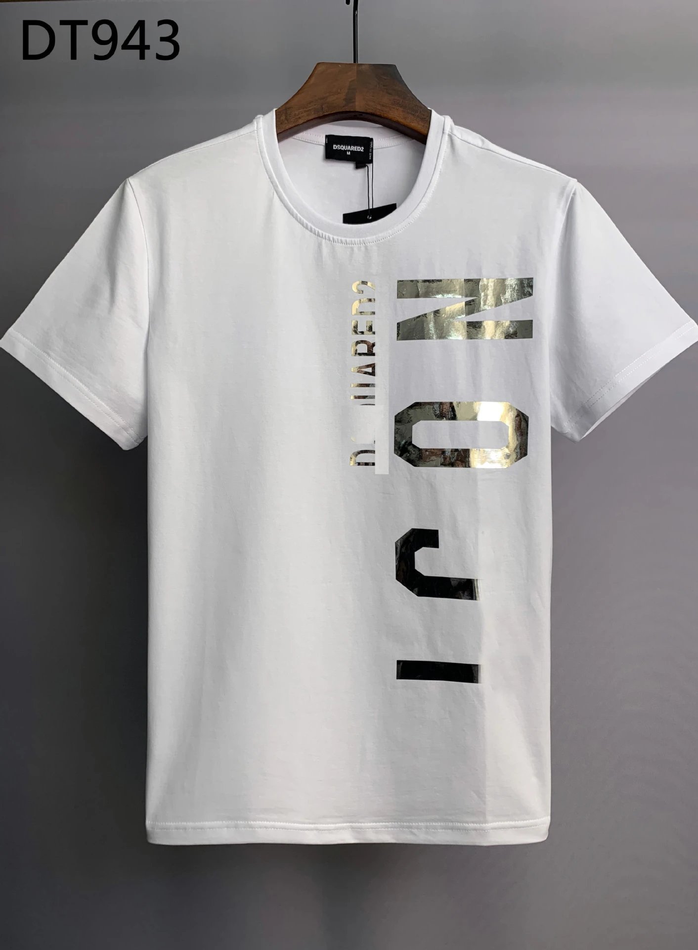 DSQ ICON Foil-stamped Trendy White T-Shirt