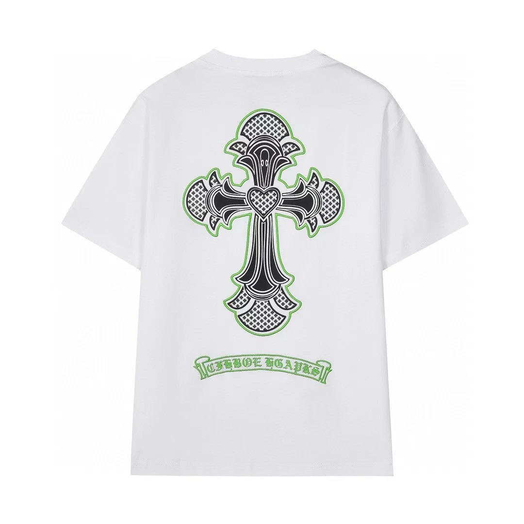Chrome Hearts Cross Print Street Style White T-Shirt